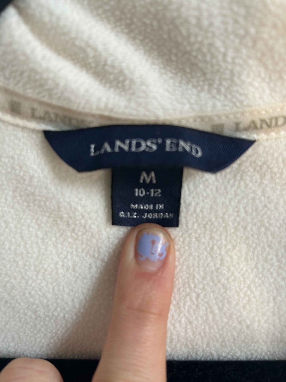 Lands End Women's Cream Half-Zip Mock Neck Sweater Pullover - Picture 2 of 6